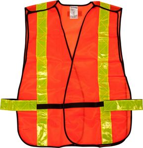 Picture of One Size Hi-Vis Orange Body Guard® Non-Certified X-Back Vest w/Hi-Gloss Stripes